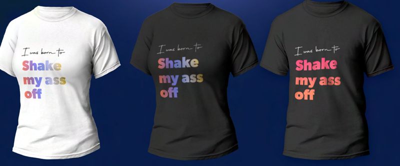 Three Brasileirada graphic t-shirts in white and black with gradient lettering
